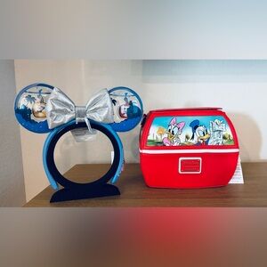 Loungefly Disney Skyliner Crossbody Bag & Minnie Ears Set NWT Parks Exclusive